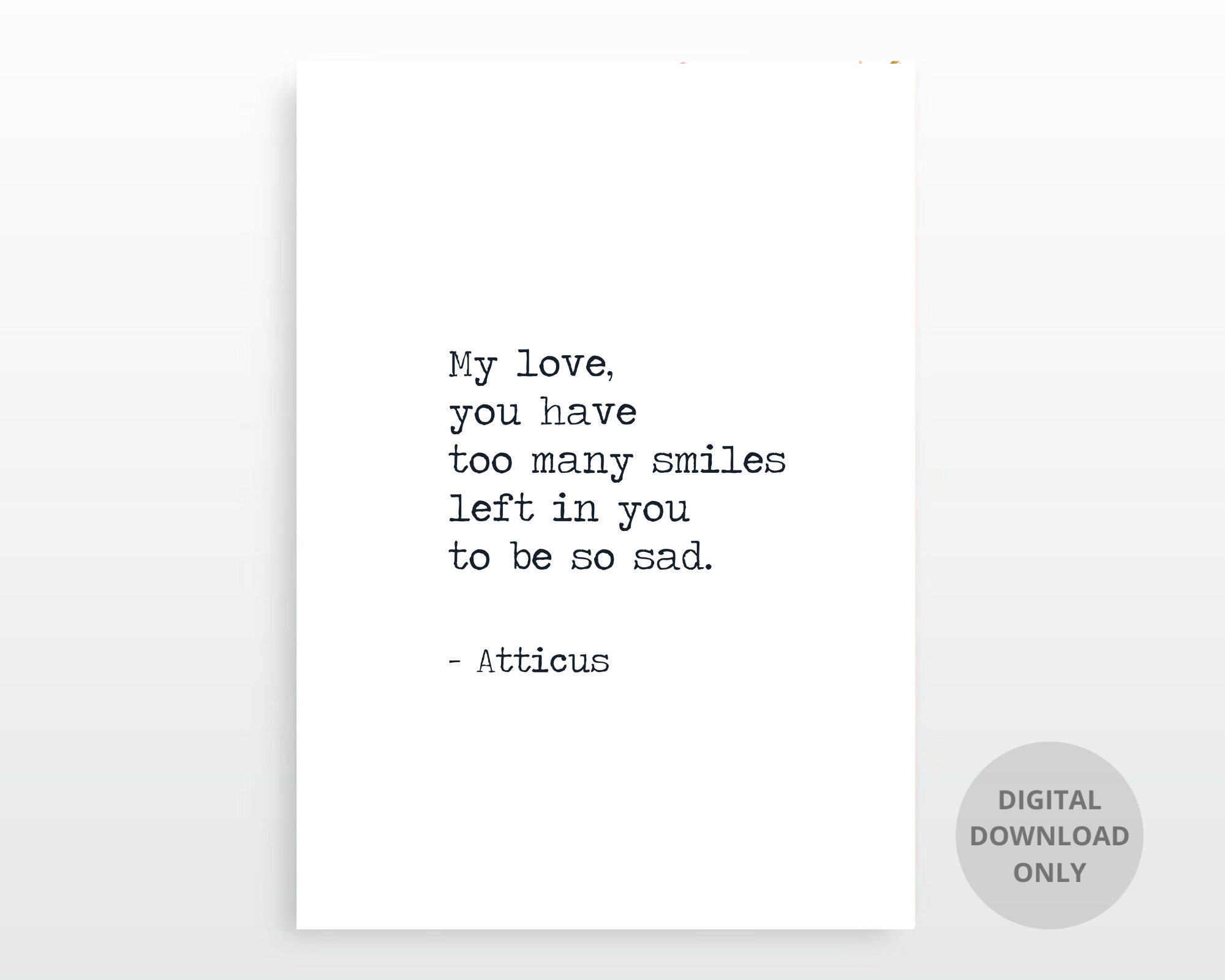Atticus Quote Art Print Inspirational Wall Decor Atticus Etsy