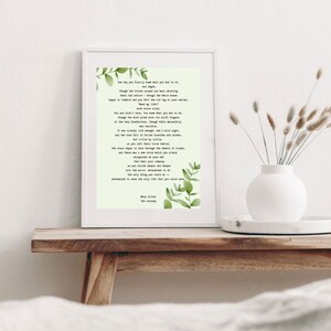 DIGITAL Print, the Journey, Mary Oliver, the Journey Poem, Wall Art ...