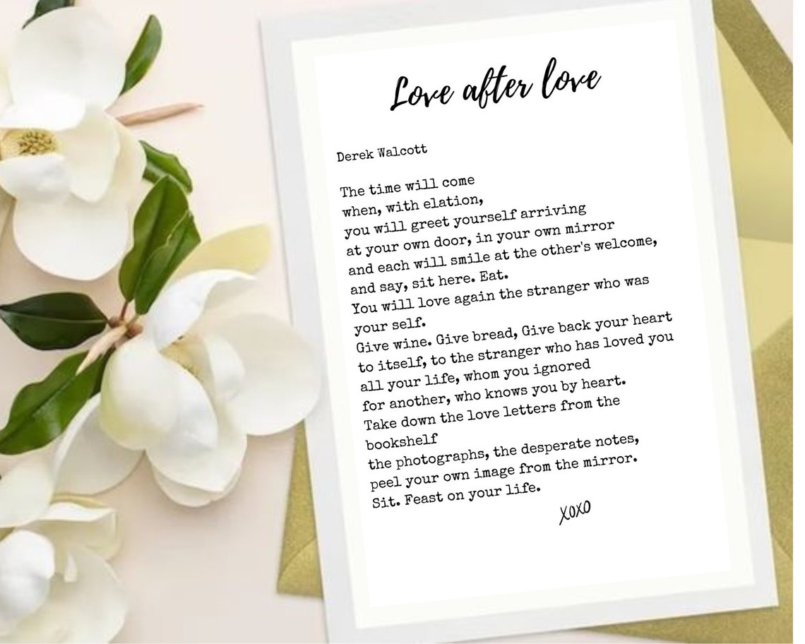 DIGITAL Print, Love After Love, Derek Walcott, Digital, Printable, Wall
