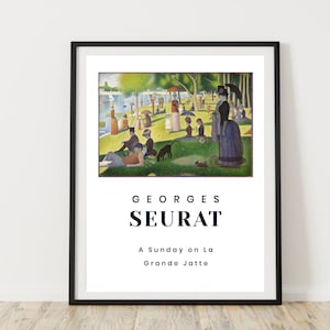 Exhibition poster, Sunday Afternoon On The Island Of La Grande, GEORGE SEURAT, Famous Poster, Fine Art Print, Wall Decor, Living room art