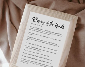 Blessing of the Hands Wedding Vows Print: Marriage Poem Poster (Digital Download)