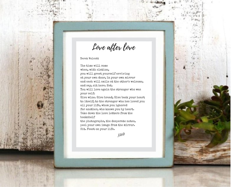 DIGITAL Print, Love After Love, Derek Walcott, Digital, Printable, Wall