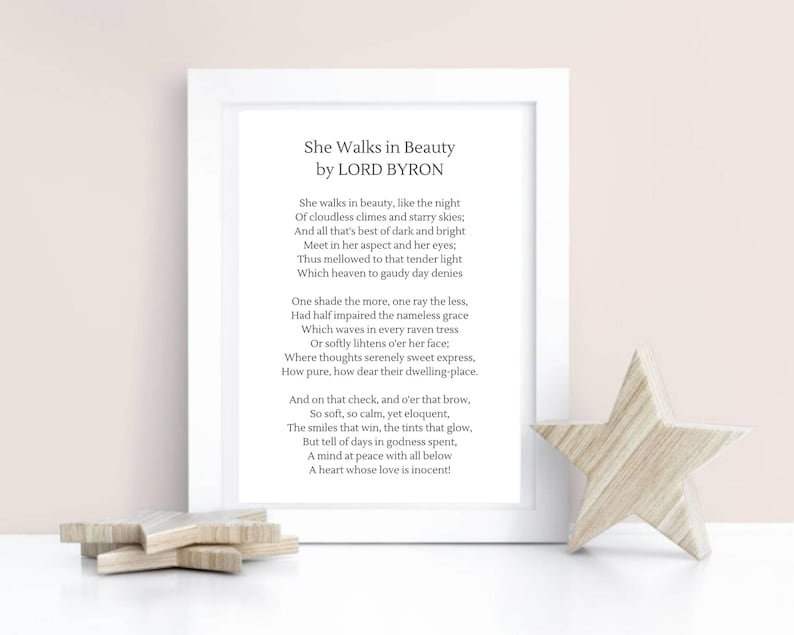 Lord Byron Famous Poems Typography Wall Poem Instant Poem Etsy