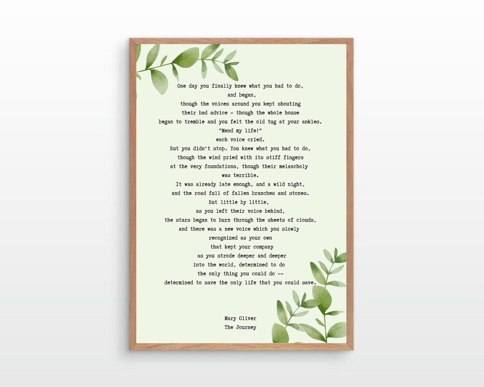 DIGITAL Print, the Journey, Mary Oliver, the Journey Poem, Wall Art ...