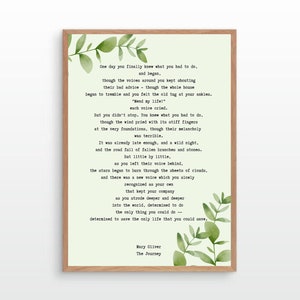 DIGITAL Print, the Journey, Mary Oliver, the Journey Poem, Wall Art ...