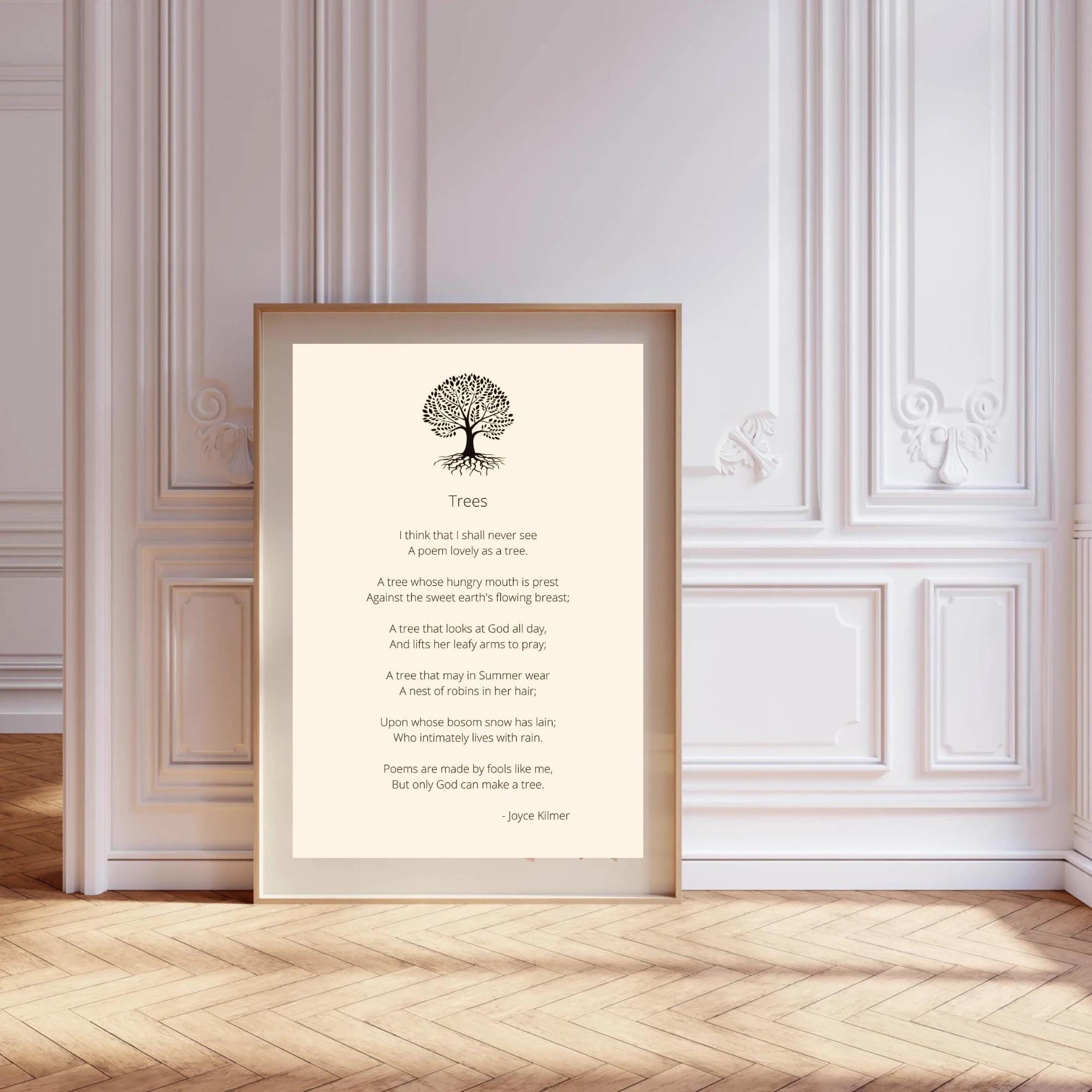 Joyce Kilmer 'trees' Poem Print: Modern Wall Art (PDF Files) - Etsy