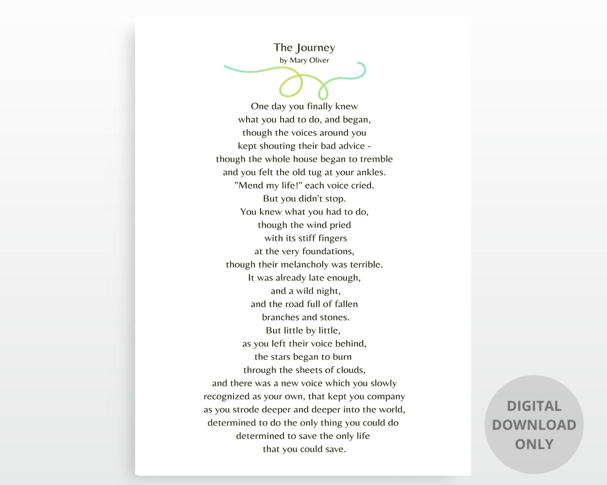 the journey poem mary oliver pdf