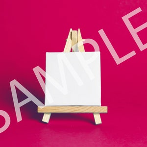Realistic Poster on Easel Mockup Design Pink