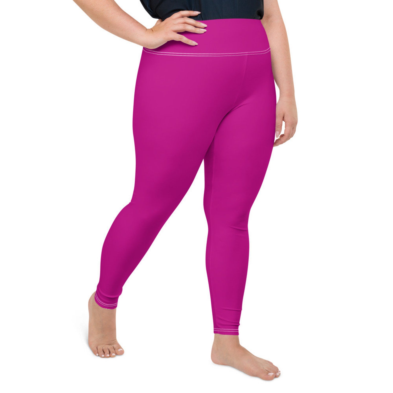 Fluffy Gurl Hot Pink Plus Size Leggings Etsy