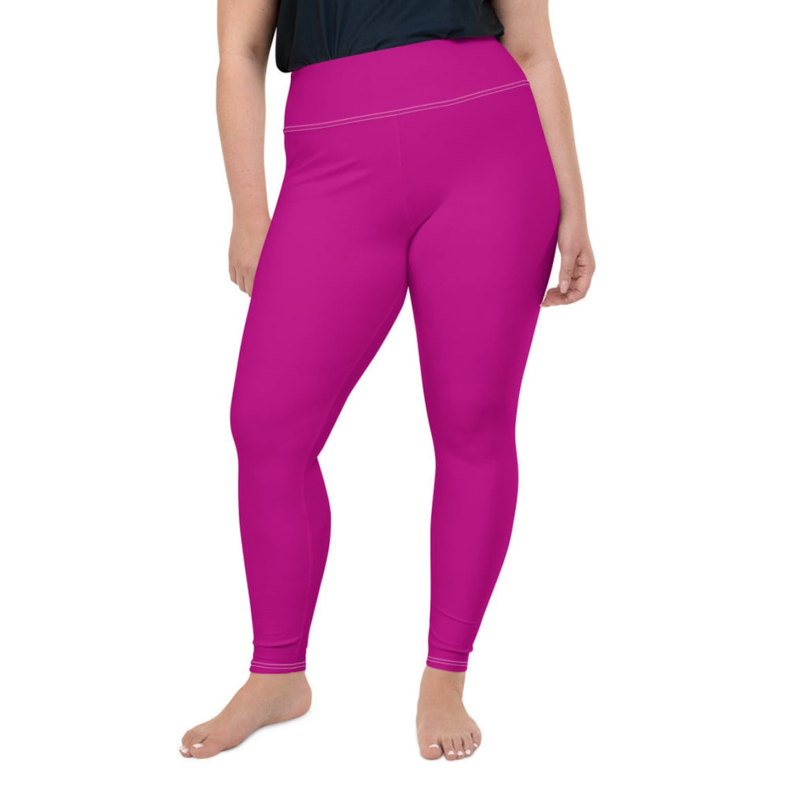 Fluffy Gurl Hot Pink Plus Size Leggings Etsy