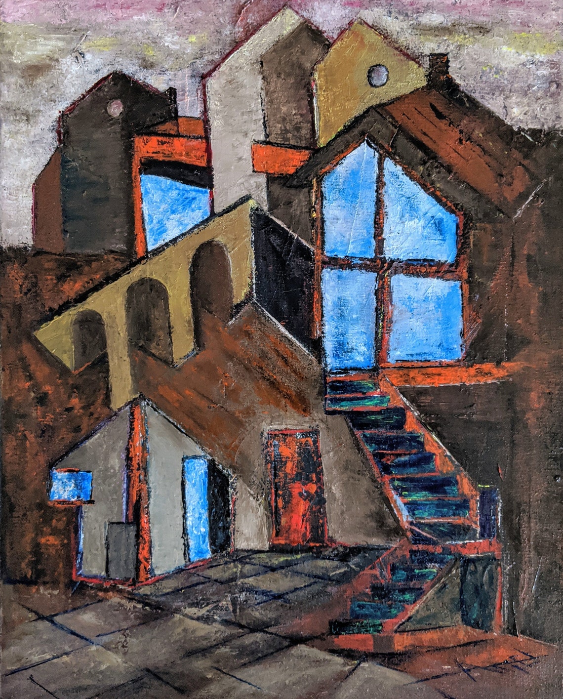 SURREAL Oil on Canvas Original Urban Art Painting Etsy