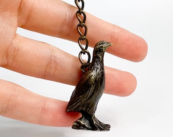 Bronze Grouse Keychain, Grouse Figurine, Grouse Charm, Animal Lover Gift, Hunter Gift idea, Hunter Keychain, Partridge Keyring, Bird Charm