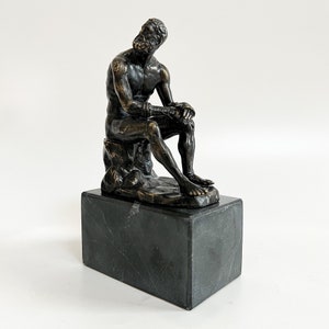 Bronze Boxer at Rest Statue-Boxer Sculpture-Boxer at Rest Figure-Roman Art Figure-Ancient Greek Statue-Sitting Boxer Statue-Famous Statue image 4