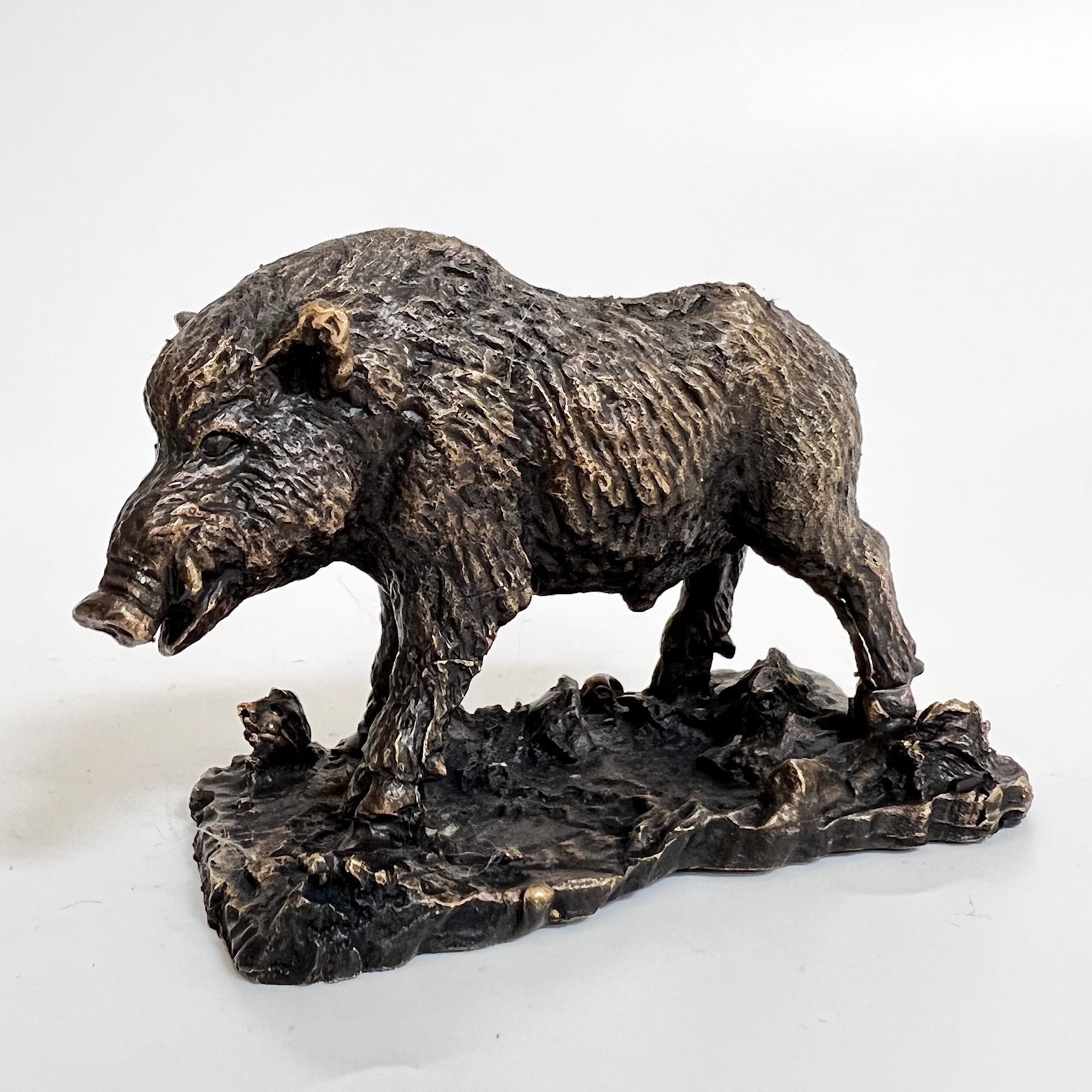 Boar Sculpture Hog Statue Wild Boar Figurine Bronze Boar Etsy