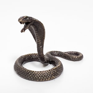 Bronze Snake Statue, Cobra Snake Figure, Snake Sculpture, Animal Art Figure, Reptile Sculpture, Collectible Miniature
