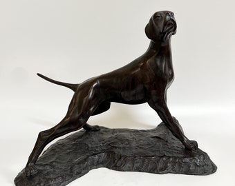 Bronze Pointer Statue, Pointer Sculpture, Pointer Dog Figure, Hunting Dog Statue, Hunter Gift Idea, Animal Lover Gift, Dog Sculpture