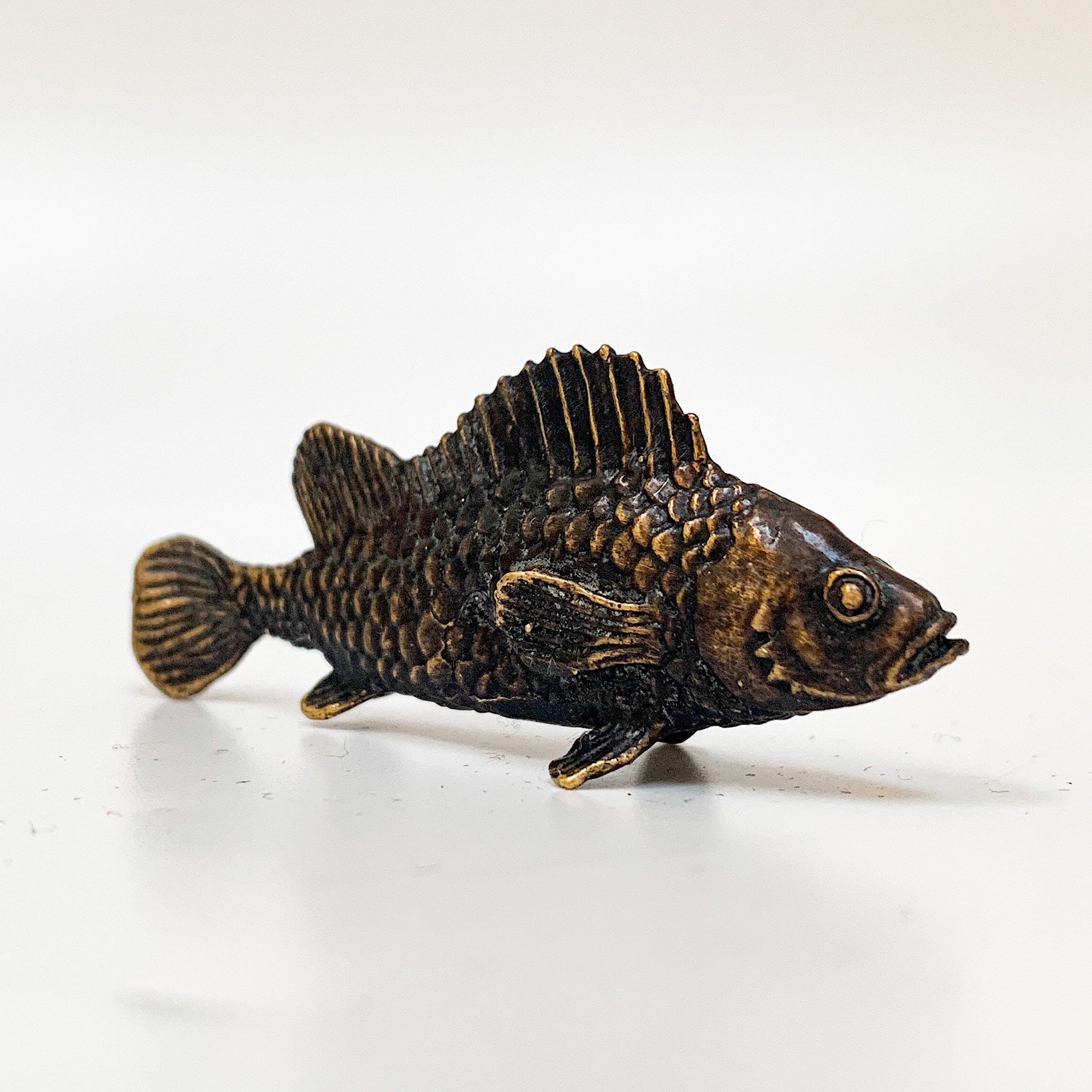 Bronze Fish Statue Bronze Fish Sculpture Fish Figure animal Art Figure  miniature Fish Bronze Miniature Fish Lover 