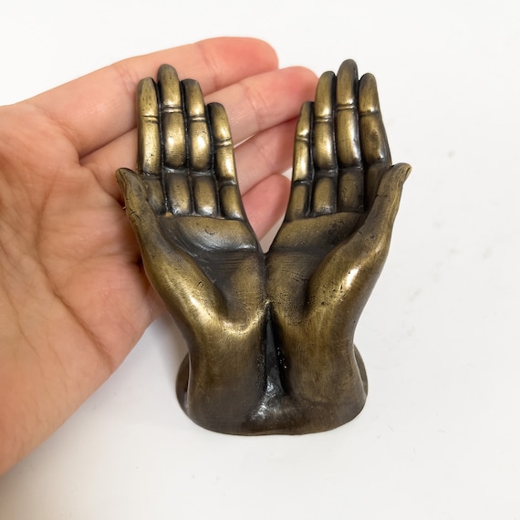 Escultura de manos de bronce grande, regalo de boda, tamaño real, 10.2 in /  10 pulgadas, 29.28 oz