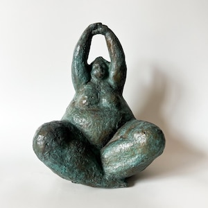 Fat Woman Sculpture, Bronze Female Statue, Female Body Figure, Lady Body, Anniversary Gift, Yoga Sculpture, Chubby Lady Statue, Home Gift