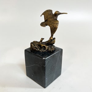 Statue de bécasse en bronze, bécasse sur marbre, sculpture de bécasse, figurine d'oiseau, article de décoration d'intérieur, statue d'oiseau, cadeau de pendaison de crémaillère image 8