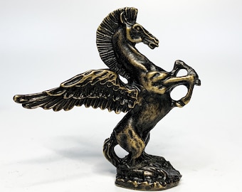Bronze Pegasus Skulptur, geflügelte Pferdestatue, antike griechische Kunst, griechische Mythologie, Pegasus Statue, Pegasus Pferdegott, Sammlerstück Bronze