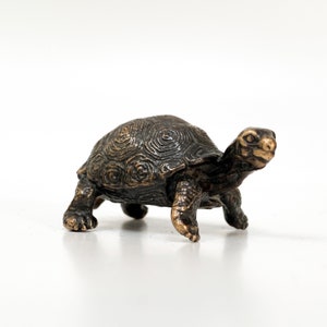 Bronze Turtle Statue -Animal Sculpture -Christmas Gift -Animal Art Figure -Miniature Turtle Sculpture -Collectible Miniature-Bronze Tortoise