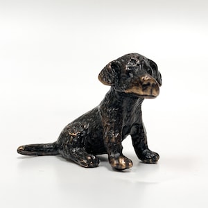 Bronze Dog Figure, Dog Sculpture, Bronze Puppy Figurine, Animal Art Figure, Miniature Dog Figure, Dog Lover Gift, Miniature Bronze