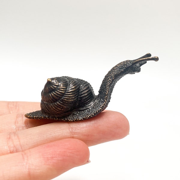 Bronze Snail Statue, Snail Sculpture, Animal Art Figure, Miniature Snail Figurine, Bronze Snail Figure, Collectible Gift for Animal Lover