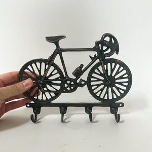 Bronze Key Holder for Wall, Wall Key Holder, Bronze Bicycle Wall Decor, Bicycle Key Holder, Bronze Keychain, Cyclist Gift Idea, Home Gift