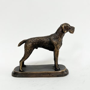 Bronze Drahthaar Statue, Drahthaar Dog Figurine, Drahthaar Sculpture, German Wirehaired Pointer Statue, Hunter Dog Figure, Hunter Gift Idea