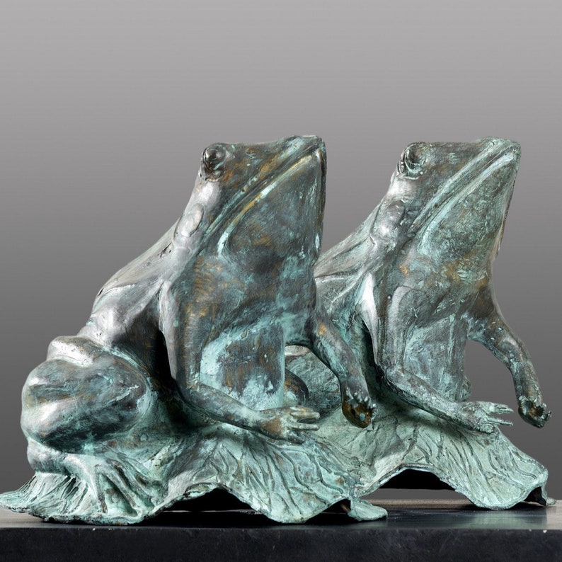 Bronze Garden Sculpture Frog Statue Frog Figurine bronze Etsy