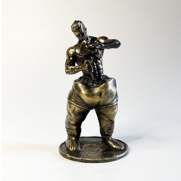 Self Carved Man Sculpture, Sportsman Statue, Pop Art Figure, Bronze Gift idea, Birthday Gift, Modern Statue, Sportsman Gift, Bronze Ornament