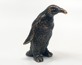 Bronze Pinguin Statue, Tierskulptur, Weihnachtsgeschenk, Tier Kunst Figur, Miniatur Pinguin Skulptur, Sammlerstück Miniatur