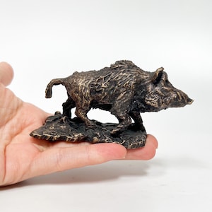 Bronze Boar Statue, Hog Statue, Boar Sculpture, Wild Animal Statue, Hog Figure, Hog Sculpture, Special day gift, Hunter Animal Statue