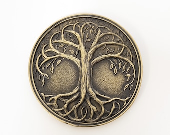 Bronze Tree of Life Medallion, Tree of Life Locket, Bronze Charm, Bronze Nature Ornament, Bronze Anniversary Gift, 8th Anniversary Gift