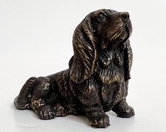 Statue de chien en bronze, Sculpture de chien Basset Hound, Figurine de chien, Idée de cadeau d’animal, Cadeau d’amant de chien, Cadeau de propriétaire de chien, Article cadeau de bureau