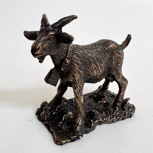 Statue de chèvre, sculpture de chèvre en bronze, figurine animale, figurine de chèvre miniature, figurines de collection, figurine de chèvre, collectionneur de sculpteur animalier