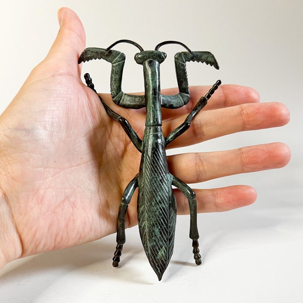 Bronze Praying Mantis Statue, Mantis Sculpture, Mantis Bug Statue, Animal Art, Bronze Miniature, Mantis Figure, Spirit Insect, Black Friday