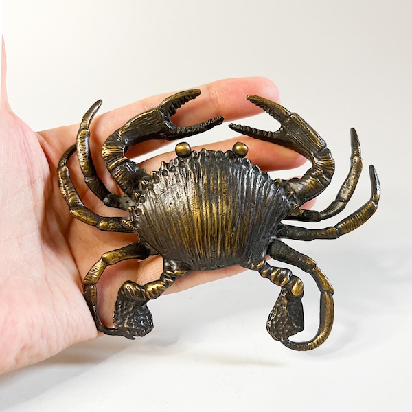 Bronze Crab Statue, Crab Sculpture, Animal Art Figure, Beach House Decor, Birthday Gift Item, Cancer Zodiac Gift, Horoscope Gift, Sea Animal