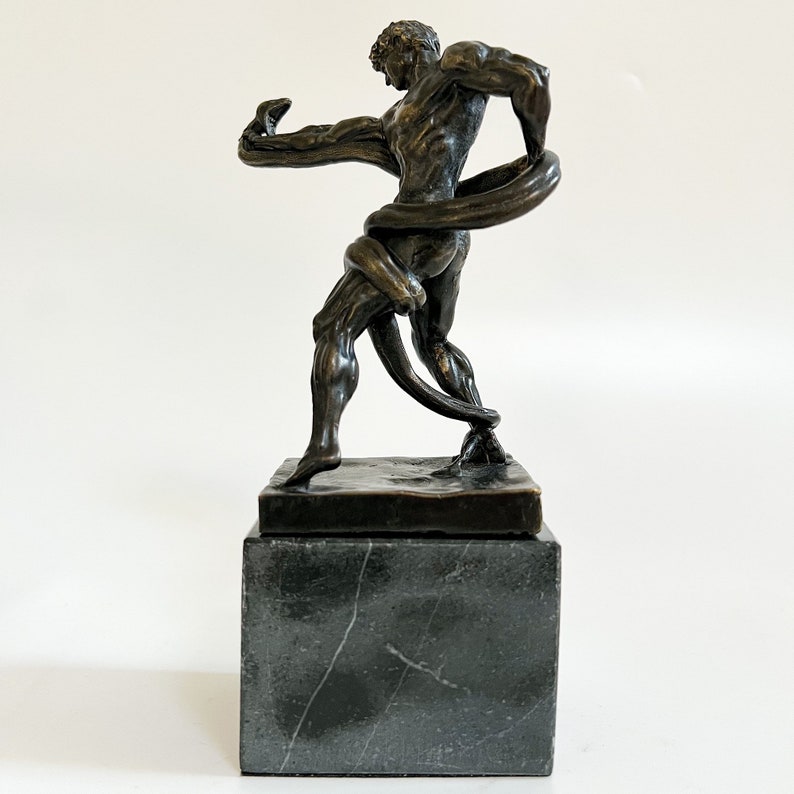 Athlete Wrestling With a Python Sculpture-roman Art - Etsy