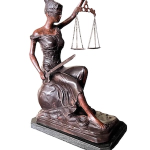 Bronze Themis Statue, Themis Sculpture, Lawyer Gift, Law Office Gift, Greek Goddess Themis Figure, Justice Statue, Office decoration figure