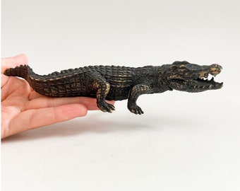 Bronze Crocodile Statue- Alligator Bronze Sculpture - Animal Statue -Animal Art Figure-Bronze Miniatures-Decorative Gift Idea-African Statue