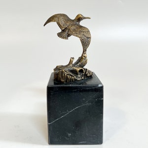 Statue de bécasse en bronze, bécasse sur marbre, sculpture de bécasse, figurine d'oiseau, article de décoration d'intérieur, statue d'oiseau, cadeau de pendaison de crémaillère image 6