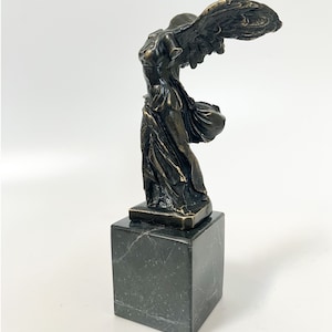 Nike Victory of Samothrace Statue, Bronze Nike Sculpture, Nike Figure, Roman Art Figure, Ancient Greek Statue, Winged Victory Statue