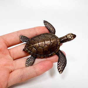 Sea Turtle Statue  -Bronze Sea Animal Statue -Animal Figurine -Bronze Sea Turtle -Sea Turtle Sculpture-Bronze Tortoise-Turtle Figurine