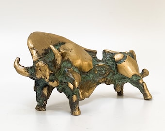 Bronze Bull Sculpture, Modern Home Decor Gift, Wall Street Bull, Animal Statue