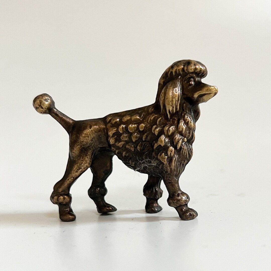 Bronze Poodle Dog Statue, Bronze Dog Figurine, Poodle Statue, Animal