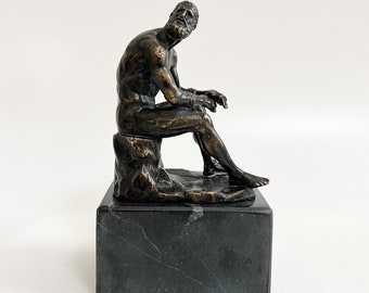 Bronze Boxer at Rest Statue-Boxer Sculpture-Boxer at Rest Figure-Roman Art Figure-Ancient Greek Statue-Sitting Boxer Statue-Famous Statue