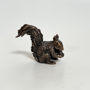 Bronze Squirrel Statue, Squirrel Figure, Squirrel Sculpture, Collectible Miniature Animal, Birthday Gift, Christmas Gift, Gift for Child