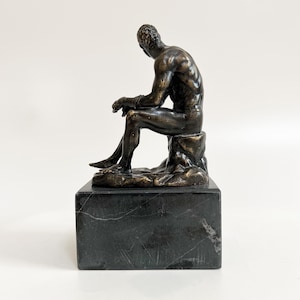 Bronze Boxer at Rest Statue-Boxer Sculpture-Boxer at Rest Figure-Roman Art Figure-Ancient Greek Statue-Sitting Boxer Statue-Famous Statue image 5